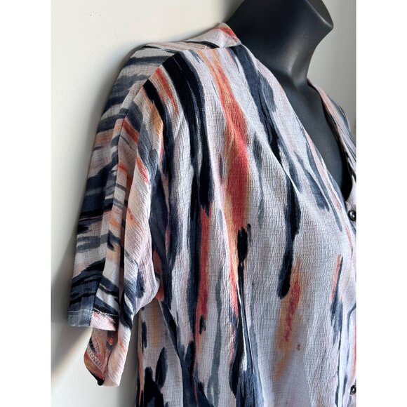 NEW Parallel Skies Striped Button Front Knotted Top - Picture 9 of 12